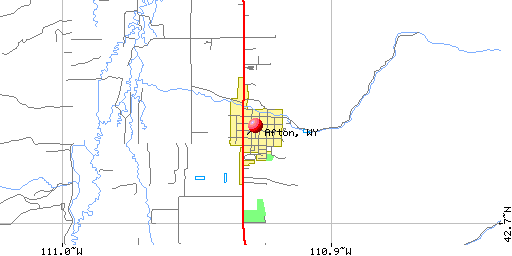 Map of Afton, WY