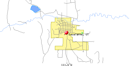 Map of Escalante, UT