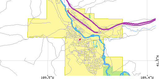 Map of Green River, WY