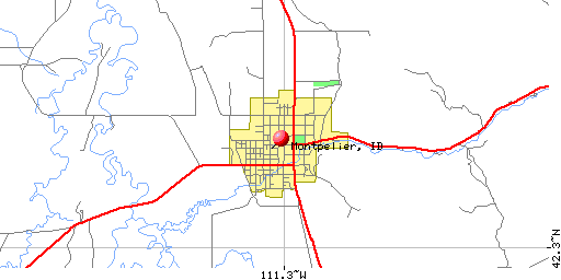 Map of Montpelier, ID