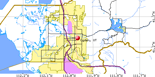 Map of Ogden, UT