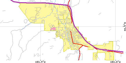 Map of Spearfish, SD