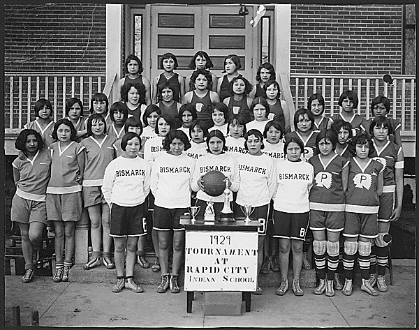 Four girls teams, Rapid City Indian School